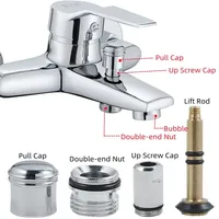 1Sets Faucet Separator Throttle Diverter 3 Way Mixing Valve Shower Tap Switch Diverter Brass Tap Pull Rod Cap Bath Replacement