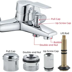 1Sets Faucet Separator Throttle Diverter 3 Way Mixing Valve Shower Tap Switch Diverter Brass Tap Pull Rod Cap Bath Replacement