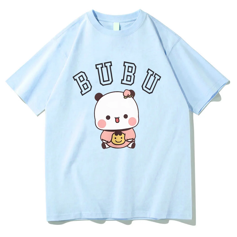 Bubu Dudu Panda Bear T-shirts Short Sleeve Summer Women/Men Tee-shirt Cartoon Kawaii Graphic Printing Tshirts Casual Girls Tees