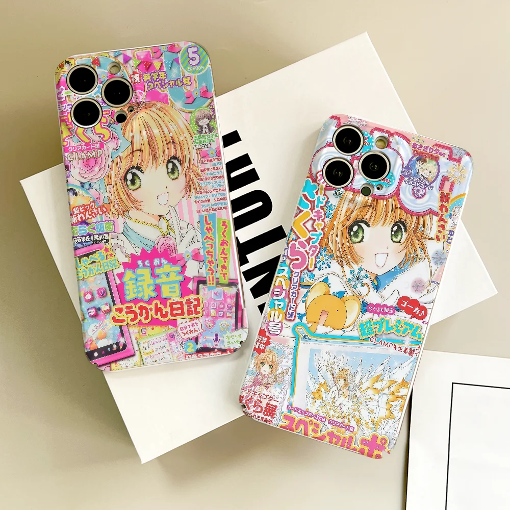 

Shoujo anime C-Cardcaptor S-Sakura phone case FUNDA For IPhone 17 16 15 14 13 12 11 Plus Pro Max Mini Glossy HD Hard Cover Film