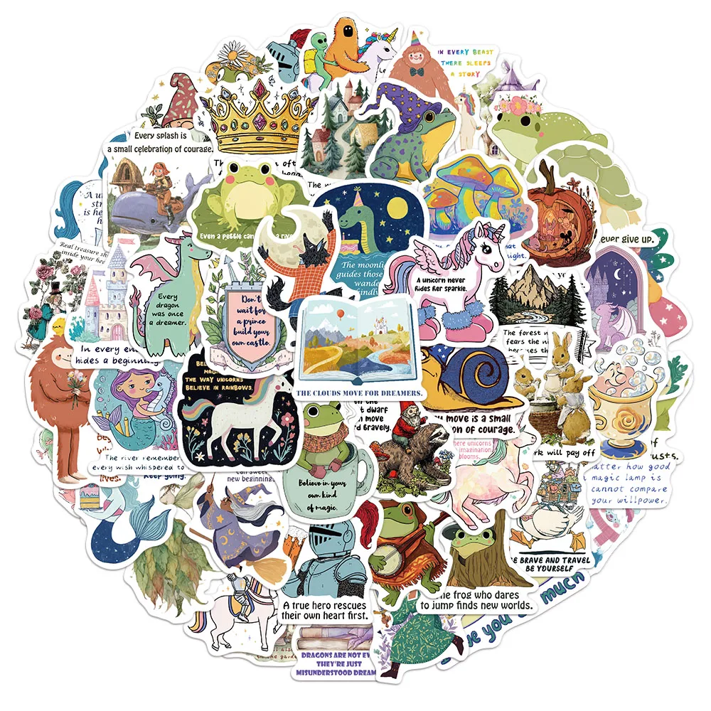 50PCS Fairy Tale Inspiration Stickers, Water Cups, Laptops, Tablets, Skateboards, Creative Decorative Stickers