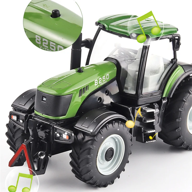 1/30 Legierung Traktor Modell Diecast Metall Landwirtschaft Werkzeug Auto Kultiviertes Land Auto Landwirtschaft Fahrzeuge Modell Mit Sound Kinder Spielzeug Geschenk