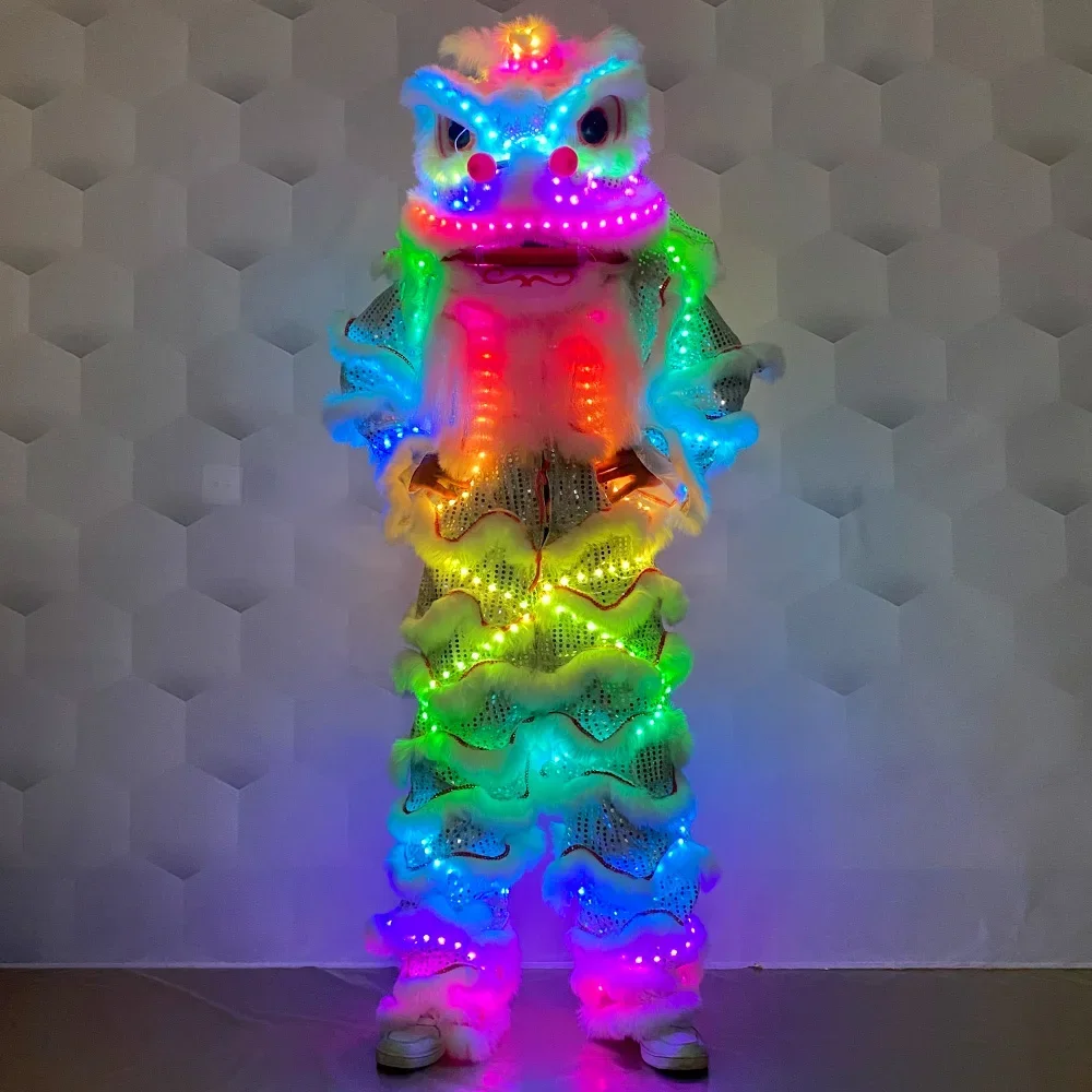 LED single lion glow-in-the-dark lion dance props bar restaurant luminous lion dance traditional holiday party supplies