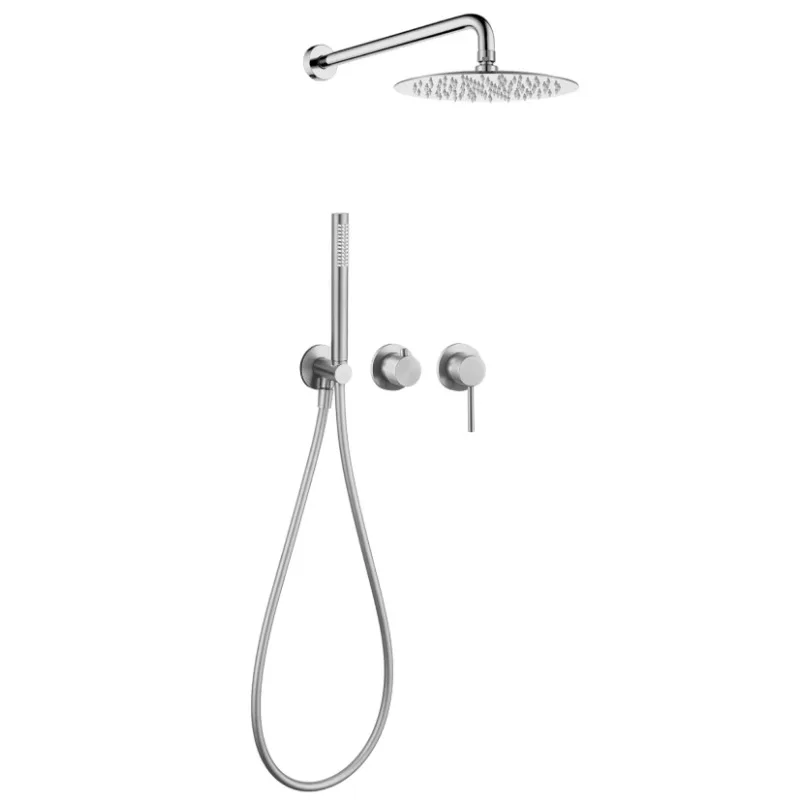 

Deluxe 10-inch Shower Brushed Nickel Shower Bathroom Toilet Hot and Cold Shower System