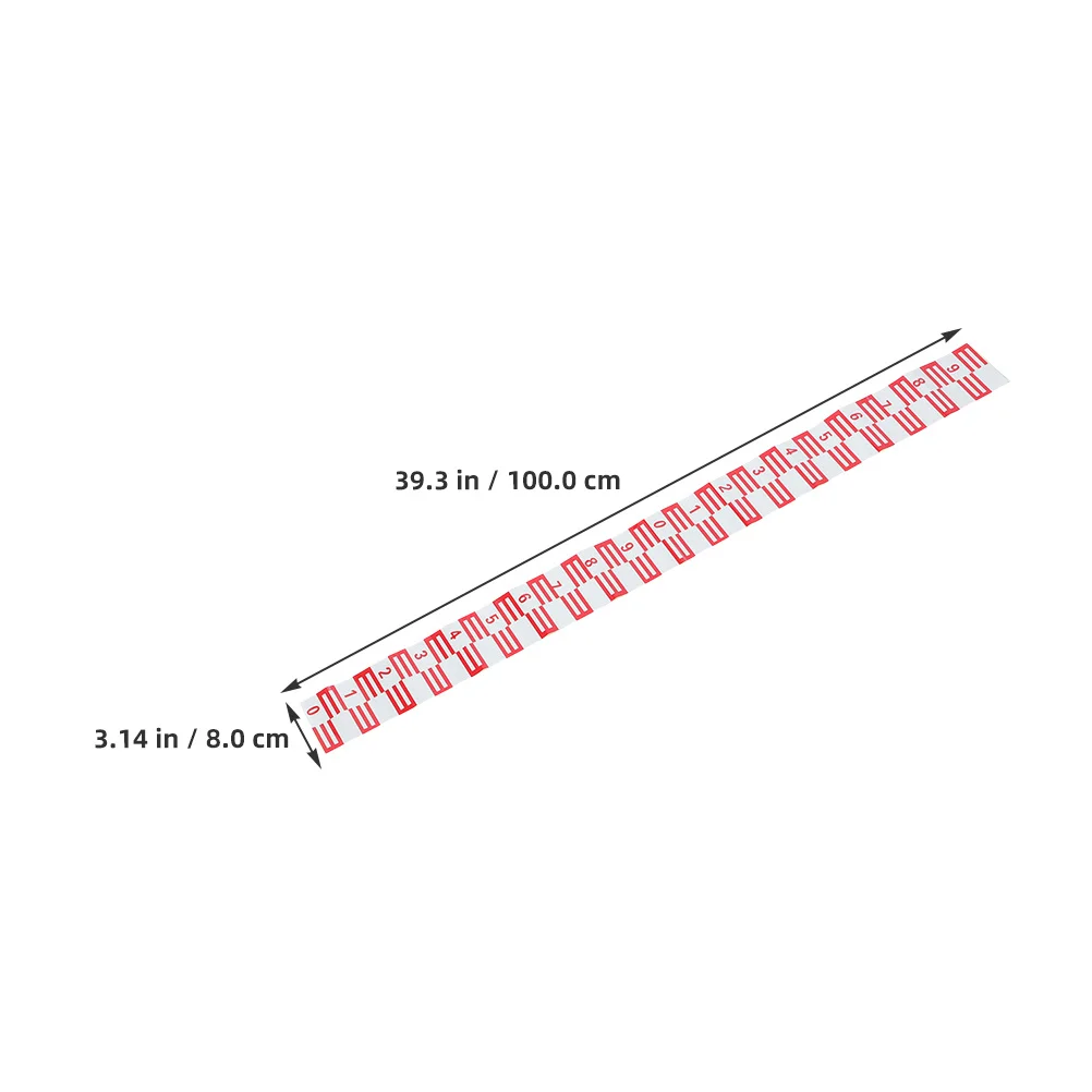 2 قطعة مسطرة مستوى مياه حمام السباحة، مؤشر قياس الشريط، ملصق عاكس للضوء باللون الأحمر