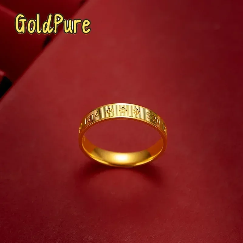 

Goldpure Pure Gold Simple Romantic Couple Style 9999 24K Real Gold 520 Love Closed Ring for Men and Women Valentine's Day Giftgi