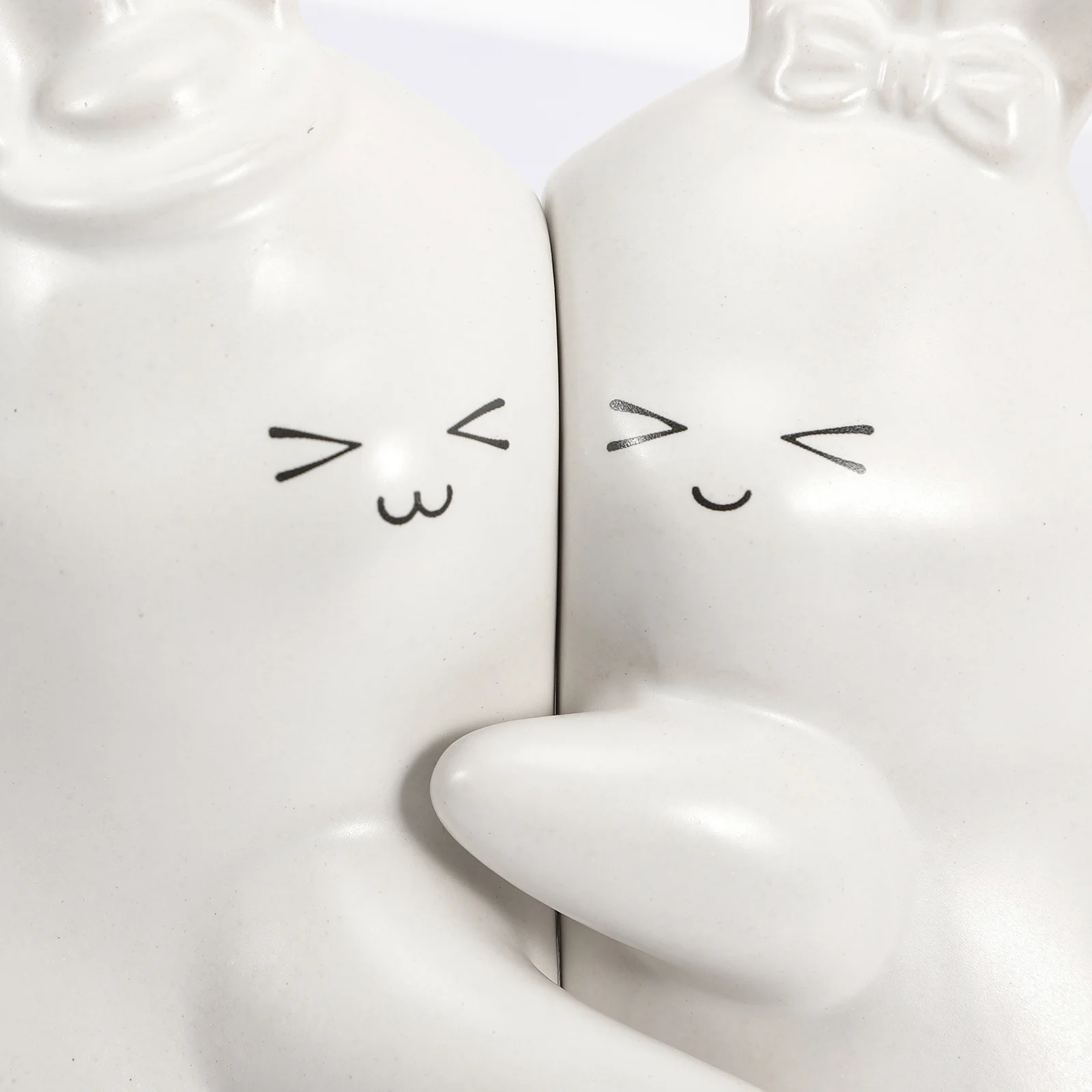 

1Pair Decorative Ceramic Rabbit Bookends Desktop Shelf Use Multi-Function Book Holders Cute Animal Statue Coin Bank