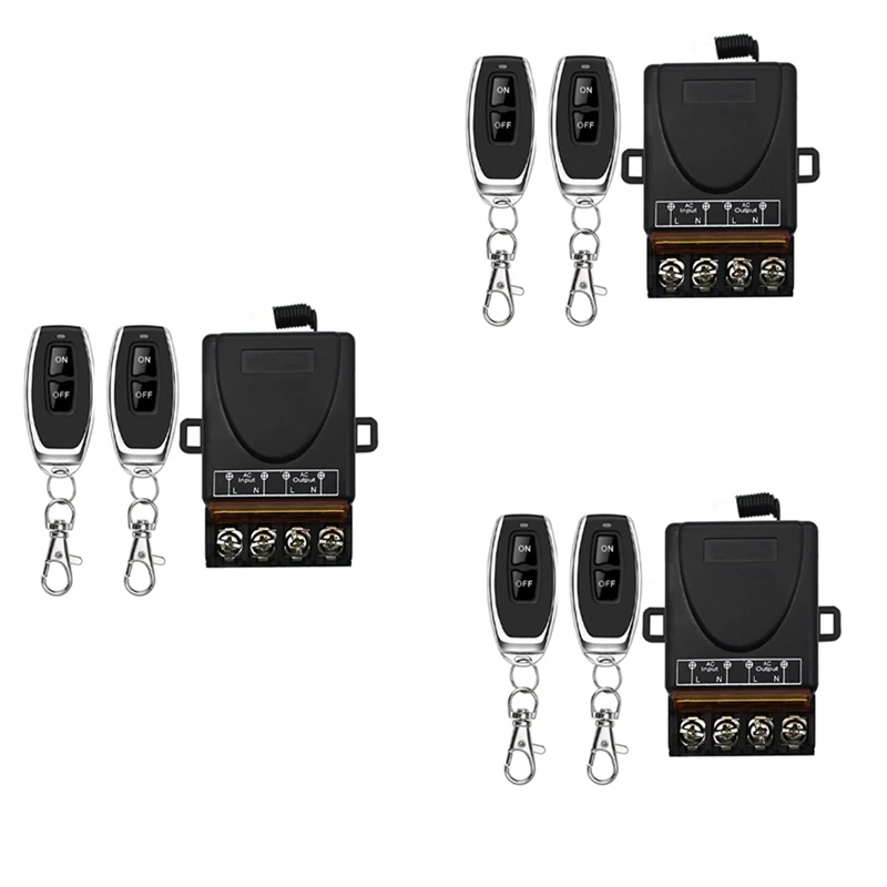 

3X AC220V 30A 1CH 433Mhz Wireless Remote Control Switch RF Relay Receiver+On/Off Transmitter For Electric Appliance Lamp
