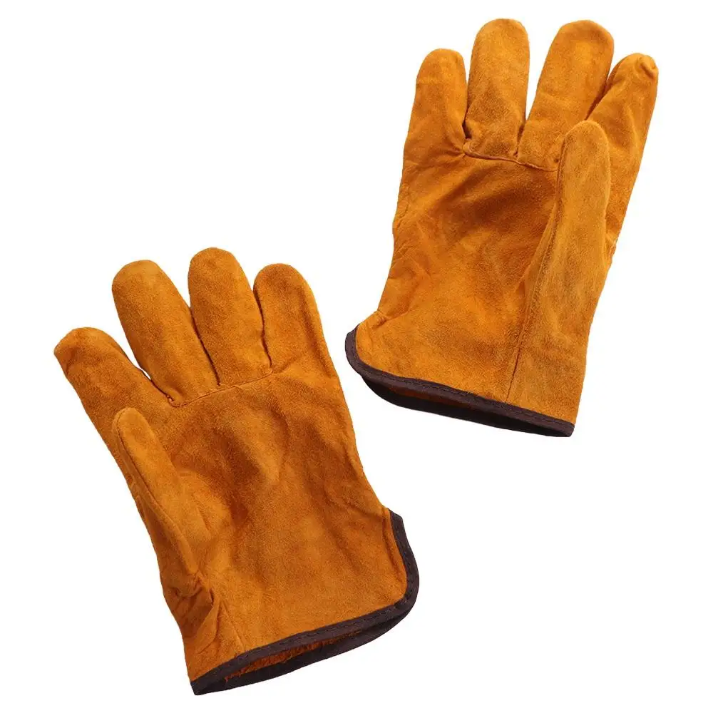 1 Pair Fireproof Welding Gloves Cow Leather Labor Protection Work Safety Glove Anti-Heat Acid Resistance Welder Gloves