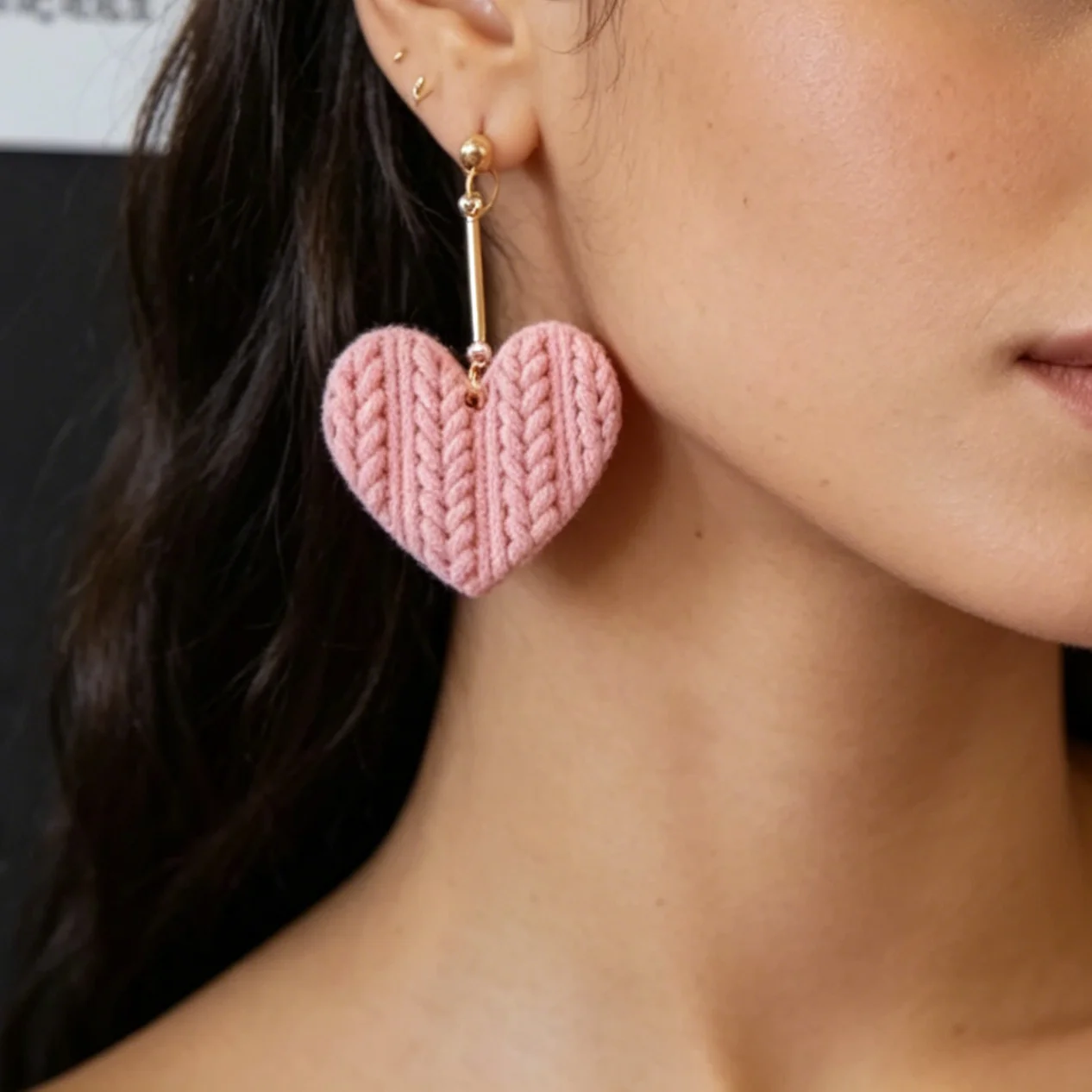 Women\'s Trendy Heart Shape Polymer Clay Earrings Set Dangle Drop Earrings Fashion Holiday Party Accessories Valentine Gift