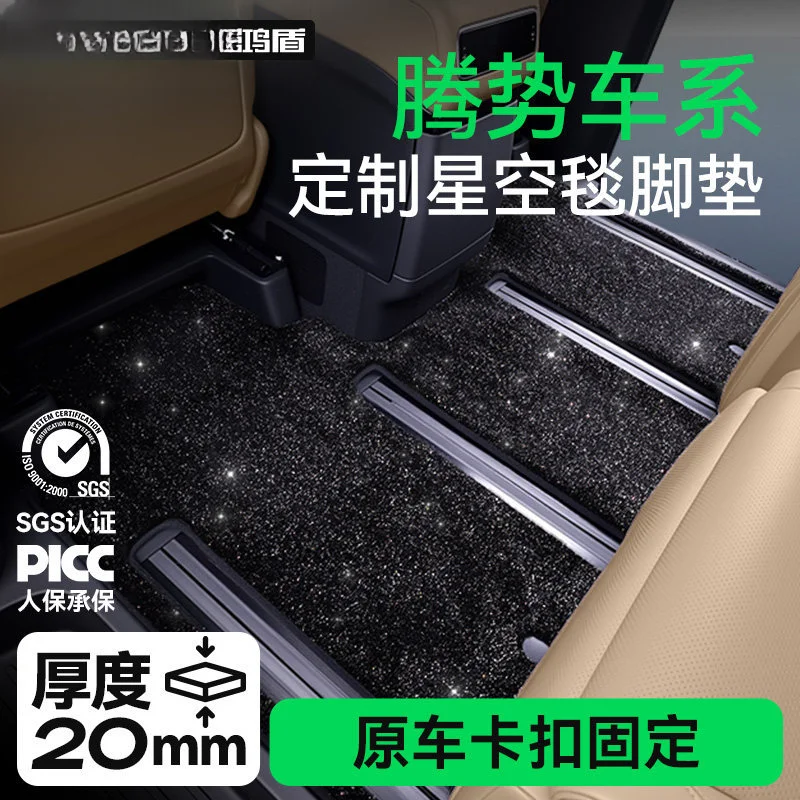 Starry Sky Carpet Floor Mat Full Set For Denza D9 N8L N9 Z9GT N7 5 6 7 Seats Black Coffee Gray Purple