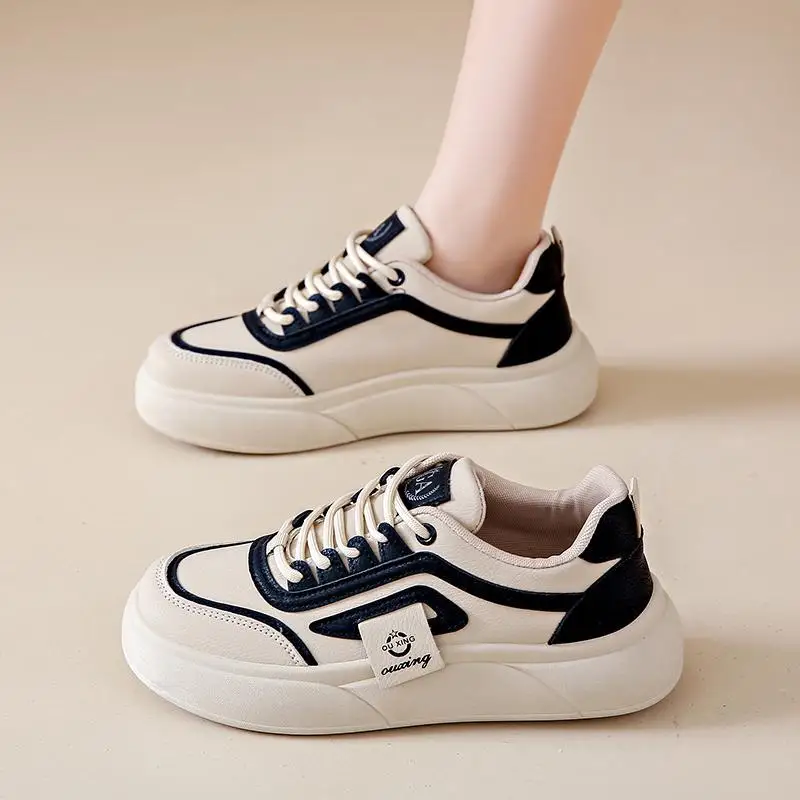 

Женские модные спортивные кроссовки с мягкой подошвой, нескользящие, на толстом каблуке, повседневные, весенние, новый стиль, удобные, с круглым носком, на низком каблуке, резиновая подошва.