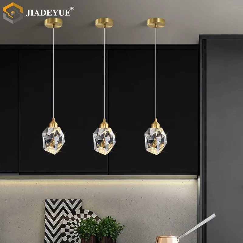 Modern and minimalistLEDcrystal chandelier living room dining room bar counter bedroom bedside background wall decorative light