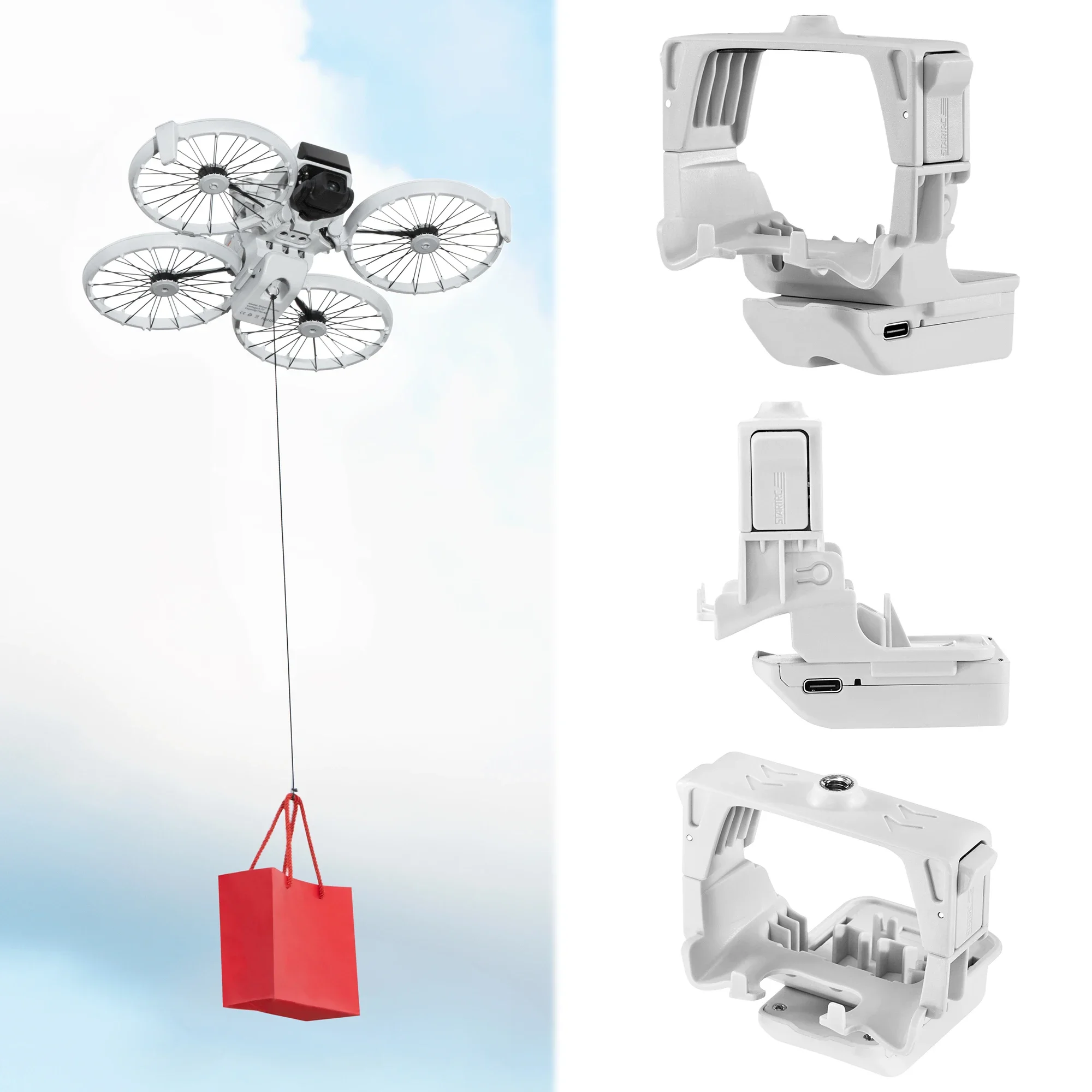 Drone Airdrop System For DJI Flip Drone Airdrop Thrower Air Dropper Device Delivery Dropper for Fishing and Casting Farther