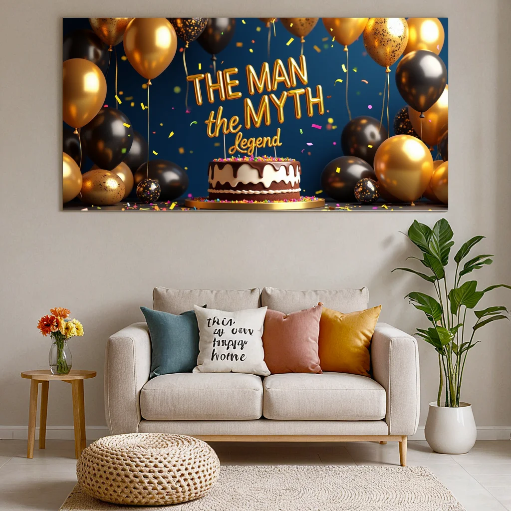 The Man Myth The Legend Backdrop Banner Party Balloon Decorations Celebration Supplies Background Birthday Decors Cake Props