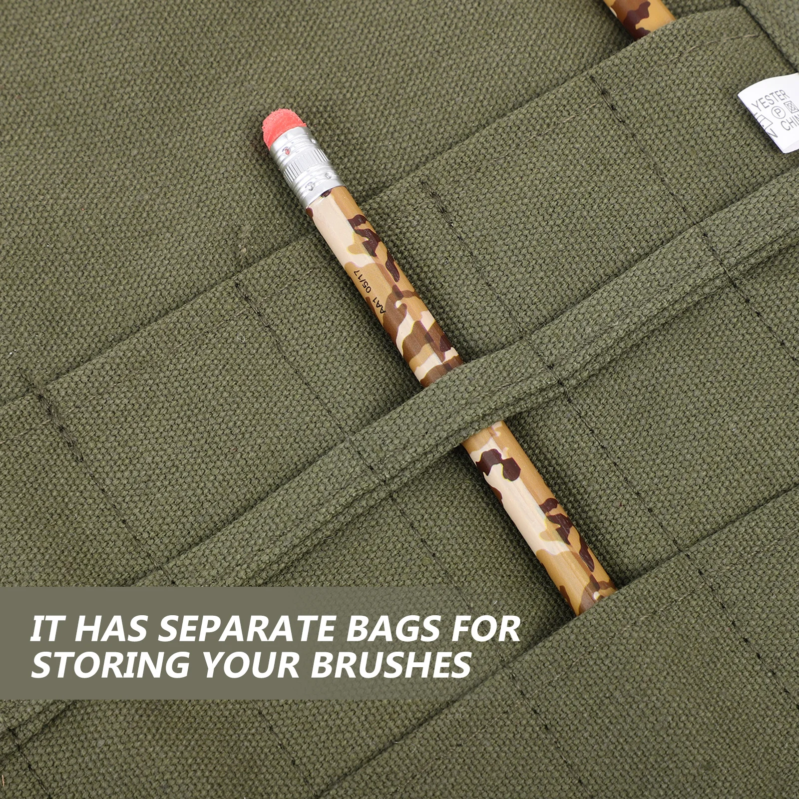 Durable Canvas Pencil Roll Up Case Large Capacity Classification Design Practical Stationery Organizer Portable Pen Storage