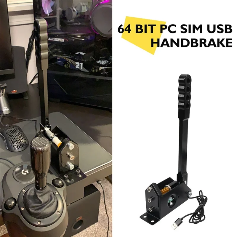 

For PC Windows Sim Racing Games 64 Bit USB Handbrake Hall Sensor G25 G27 G29 T500 FANATECOSW DIRT RALLY