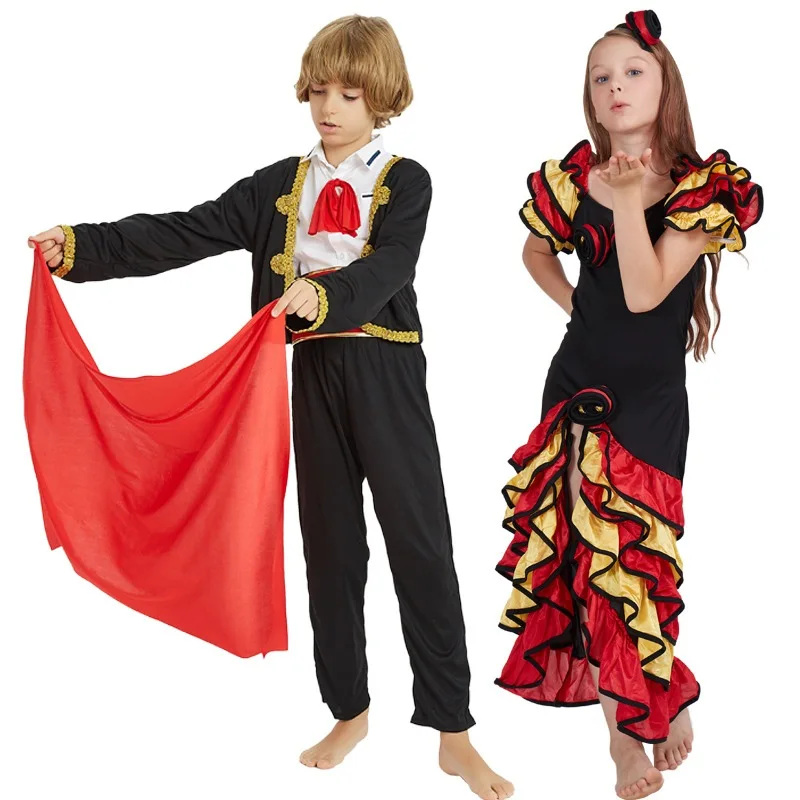 Disfraz de torero español para niños y niñas, disfraz de bailarín de flamenco y rumba, cosplay de carnaval, disfraz de Príncipe de España