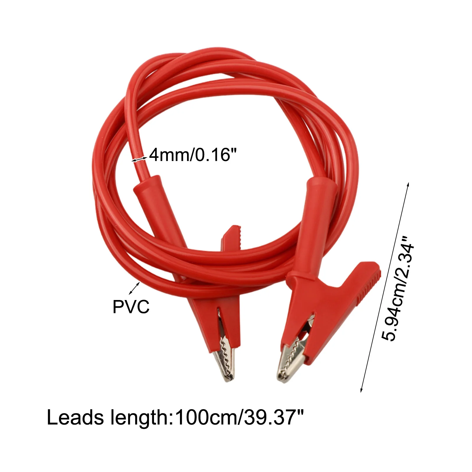 

Heavy Duty Crocodile Clip Test Leads Includes Two Clips Each Rated at a Maximum Voltage of 1000V and Current of 15A