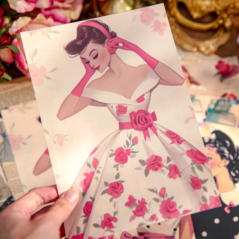 Mr. Paper, 4 Styles, Retro Material Paper, Mixed Style Material Paper,DIY Handmade Decoration Primer Paper