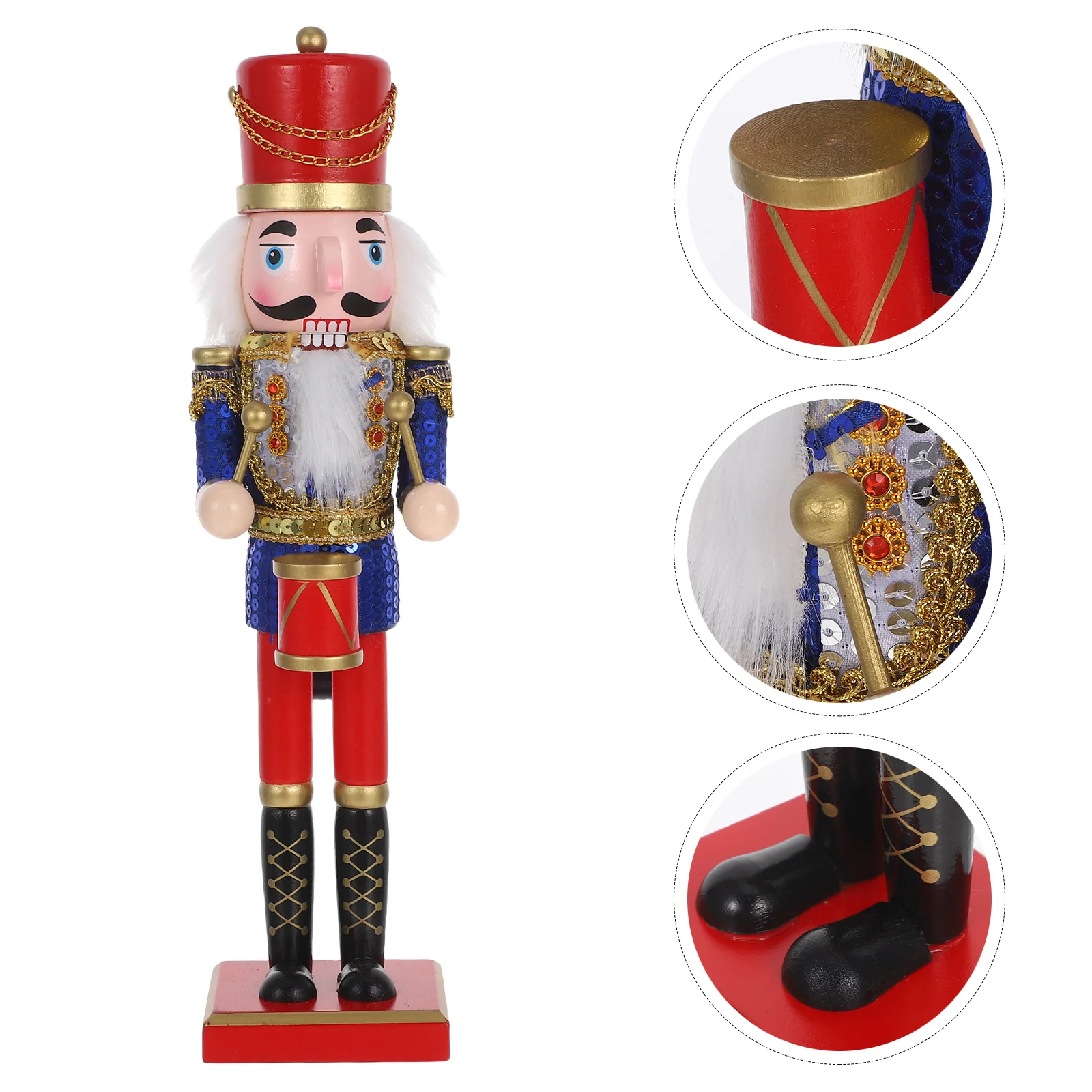 

Christmas Wooden Nutcracker Soldier 38cm Desktop Decoration Festive Cheerful Colors Holiday Gift Small Nutcracker Soldiers