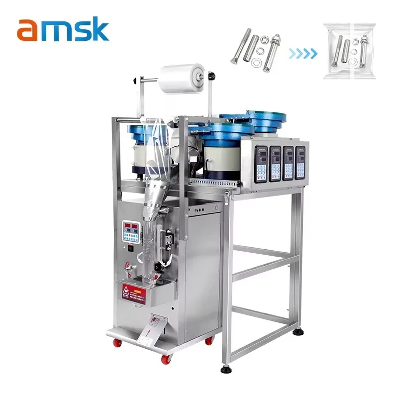 Fully Automatic Vibrating Plate Plastic Bag Packaging Machine For Food Beverage Motor PLC Core Screw Counting Included