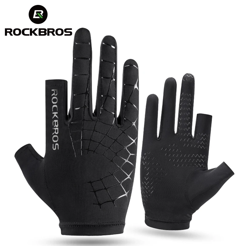 ROCKBROS Touch Screen Cycling Gloves Breathable Anti-slip Elasticity MTB Road Bike Gloves Sunscreen