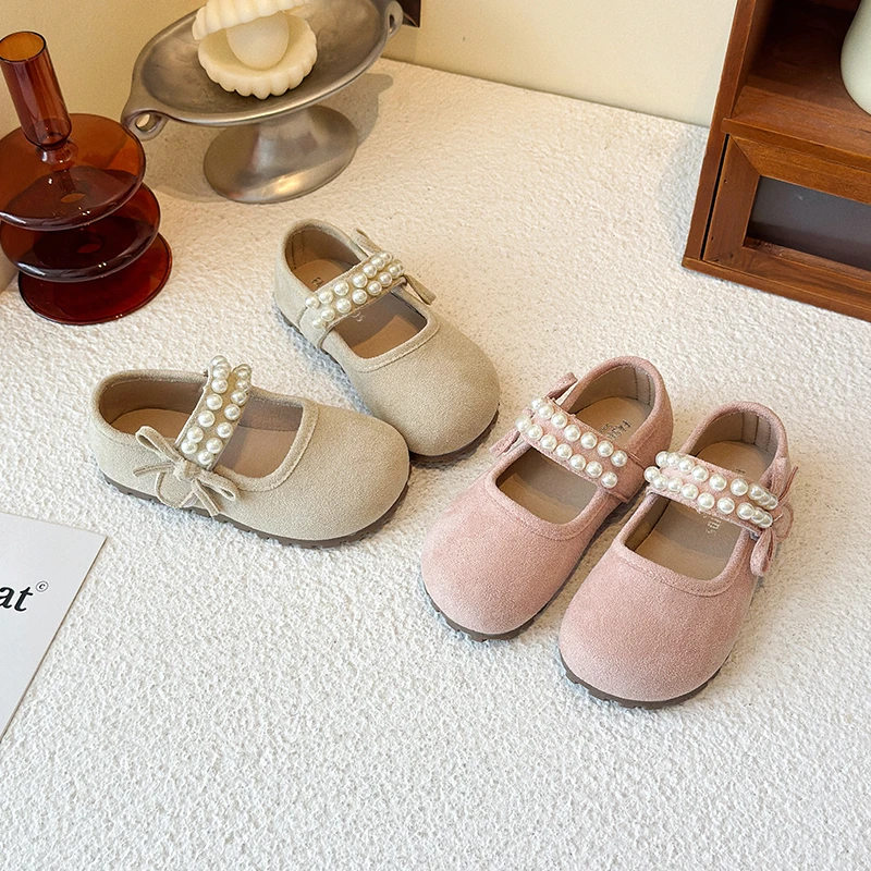 甘いファッション子供因果革靴プリンセスちょう結び女の子ドレスフラットシューズ春秋子供バレエシューズシンプルな新しい