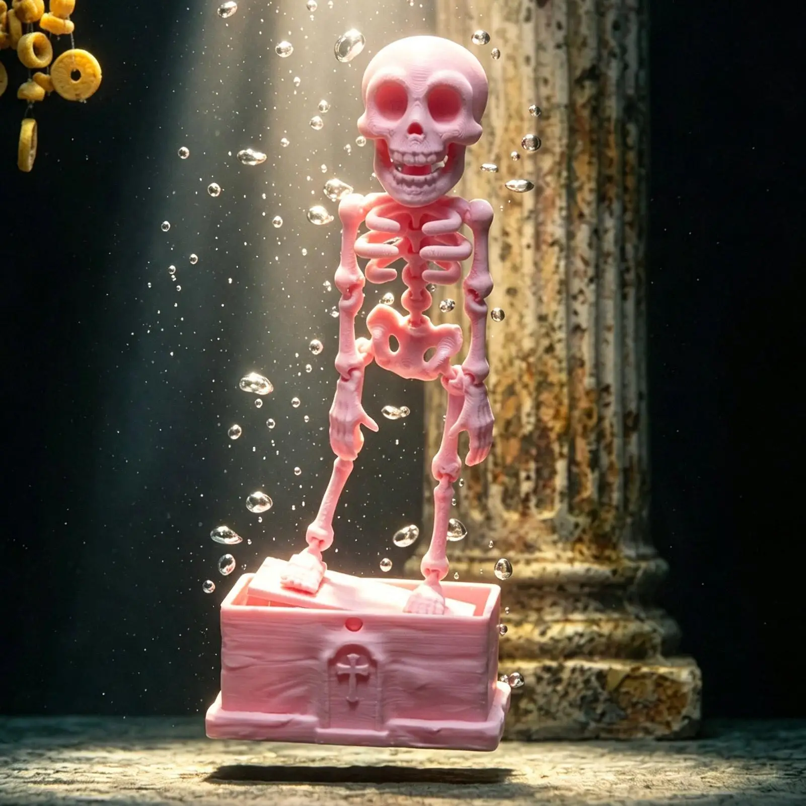 Halloween Dancing Skeleton Aquarium Bubbler Decor Dynamic Air Pump Ornament Fish Tank Aerator Supplies Scary Party Decoration ﻿