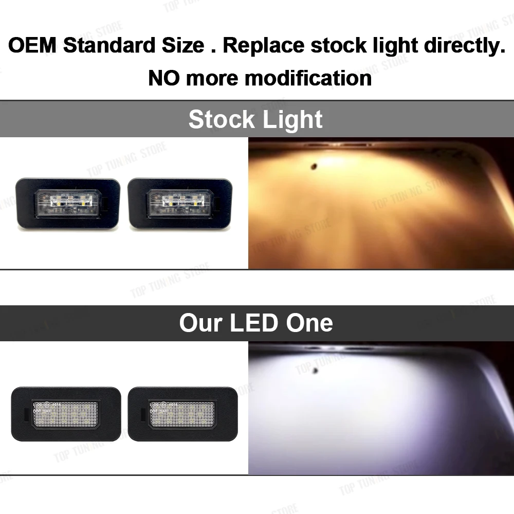ضوء لوحة ترخيص LED ، مصباح الإضاءة الخلفية رقم ، ألفا روميو جيوليا 2016-2022 ، Stelvio 2017-2022 ، 50532562 ، 2 قطعة #3