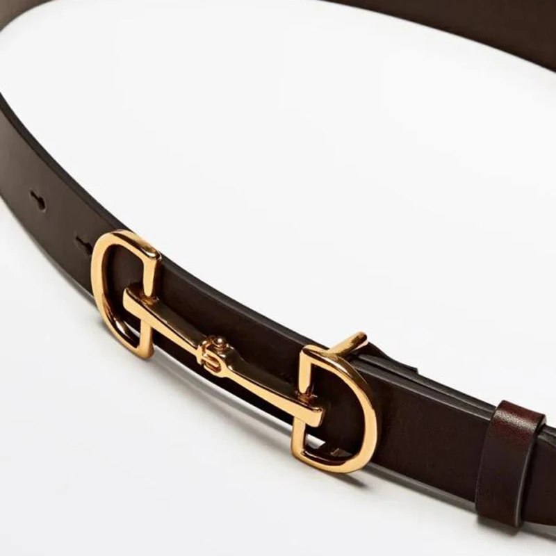 Ceinture fine en cuir véritable pour femmes, accessoires de mode décontractés, ceinture design de luxe, corset coréen, structure en métal réglable, nouveau, 2025