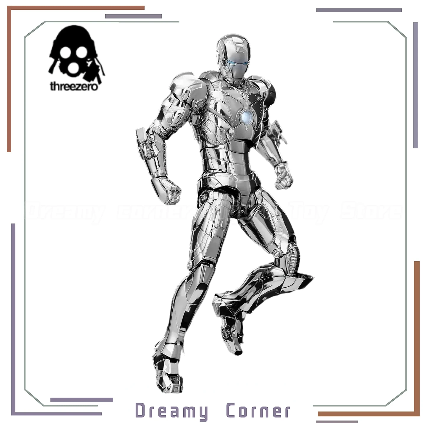 

【In Stock】Threezero DLX 3Z0924 Marvel Studios: The Infinity Saga Iron Man MARK II CHROME EDITION 1/12 Action Figure