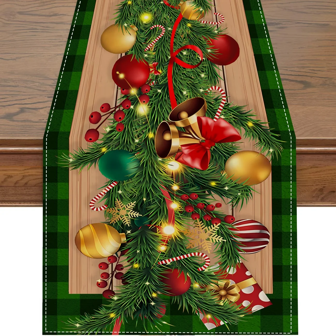 ผ้าปูโต๊ะคริสต์มาสลายดอกไม้สีแ - Christmas Table Runner บทวิจารณ์และราคา