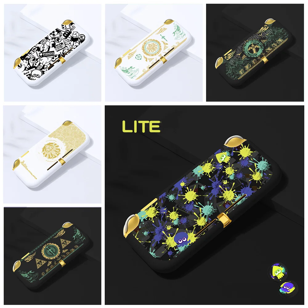 

For Splatoon 3 Soft TPU Shell Case Protection Skin for Switch Lite with Free Thumb Stick Grip Cover Game Console Accessories