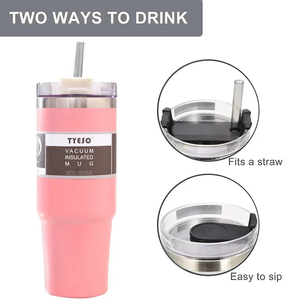 TYESO Thermal Cup thermos water bottle for Coffee Mug Stainless Steel Vacuum Flask Tumbler with Straw Travel insulated Drinkware