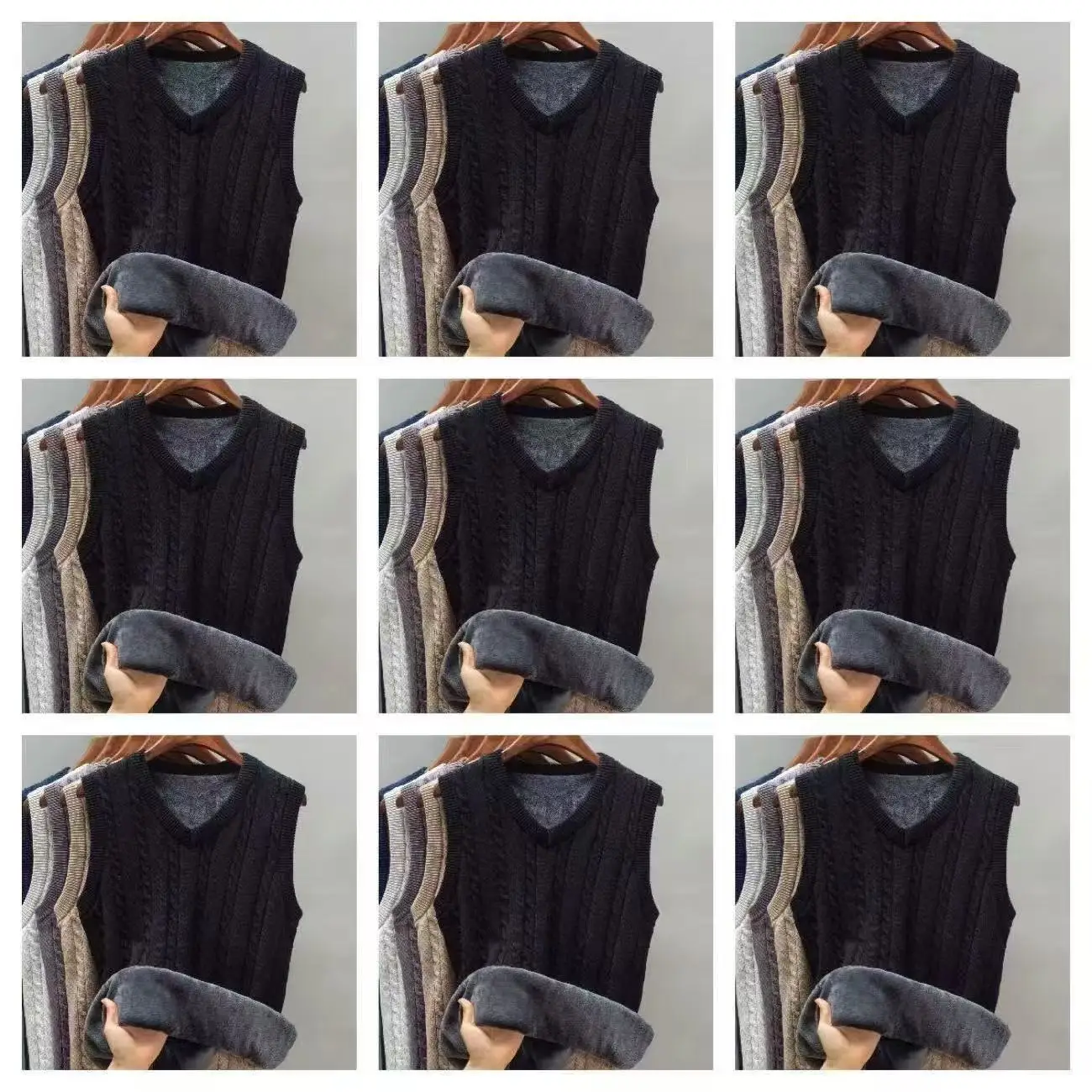 2025 New Warm Sweater Vest Men's Thicken Velvet Sleeveless Knit Autumn Winter Casual Fashion Tops Male Coat Vest