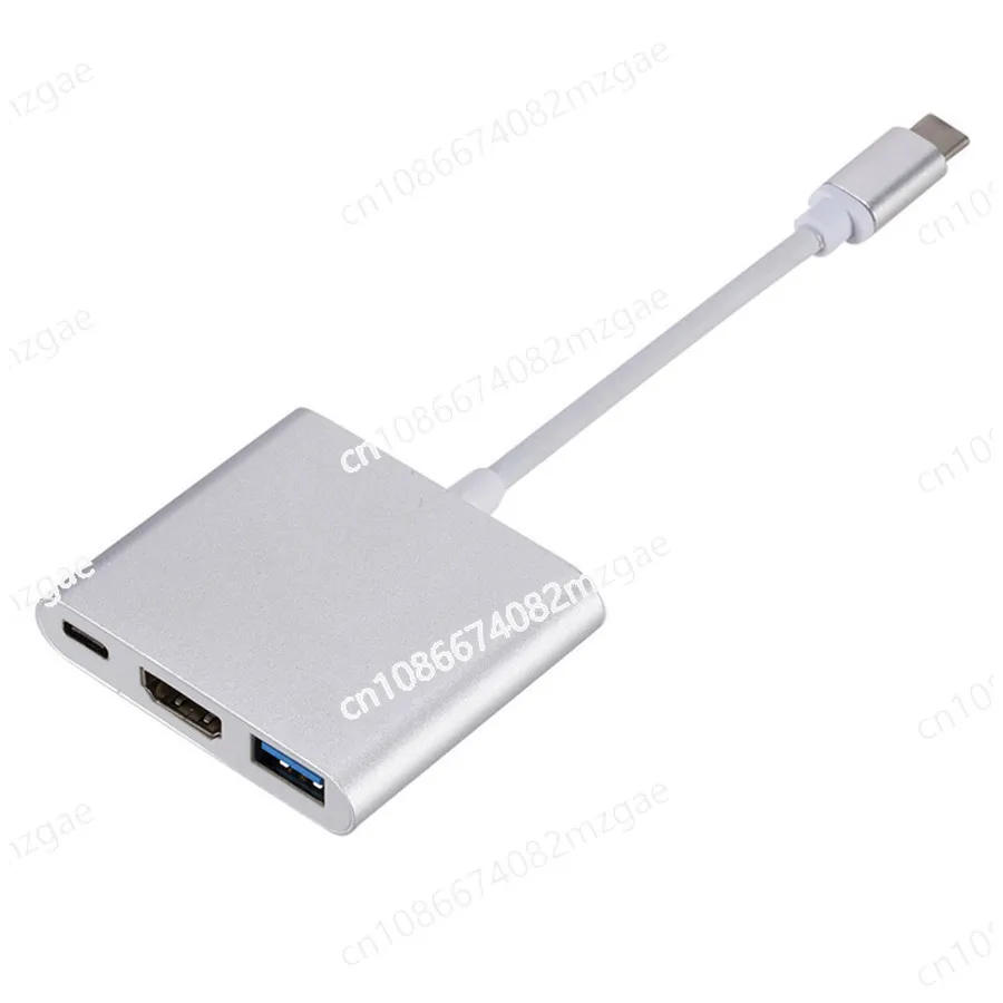

Type-C to HDMI 3-in-1 4K converter Aluminum case 3.0 PD charging adapter cable high definition USB