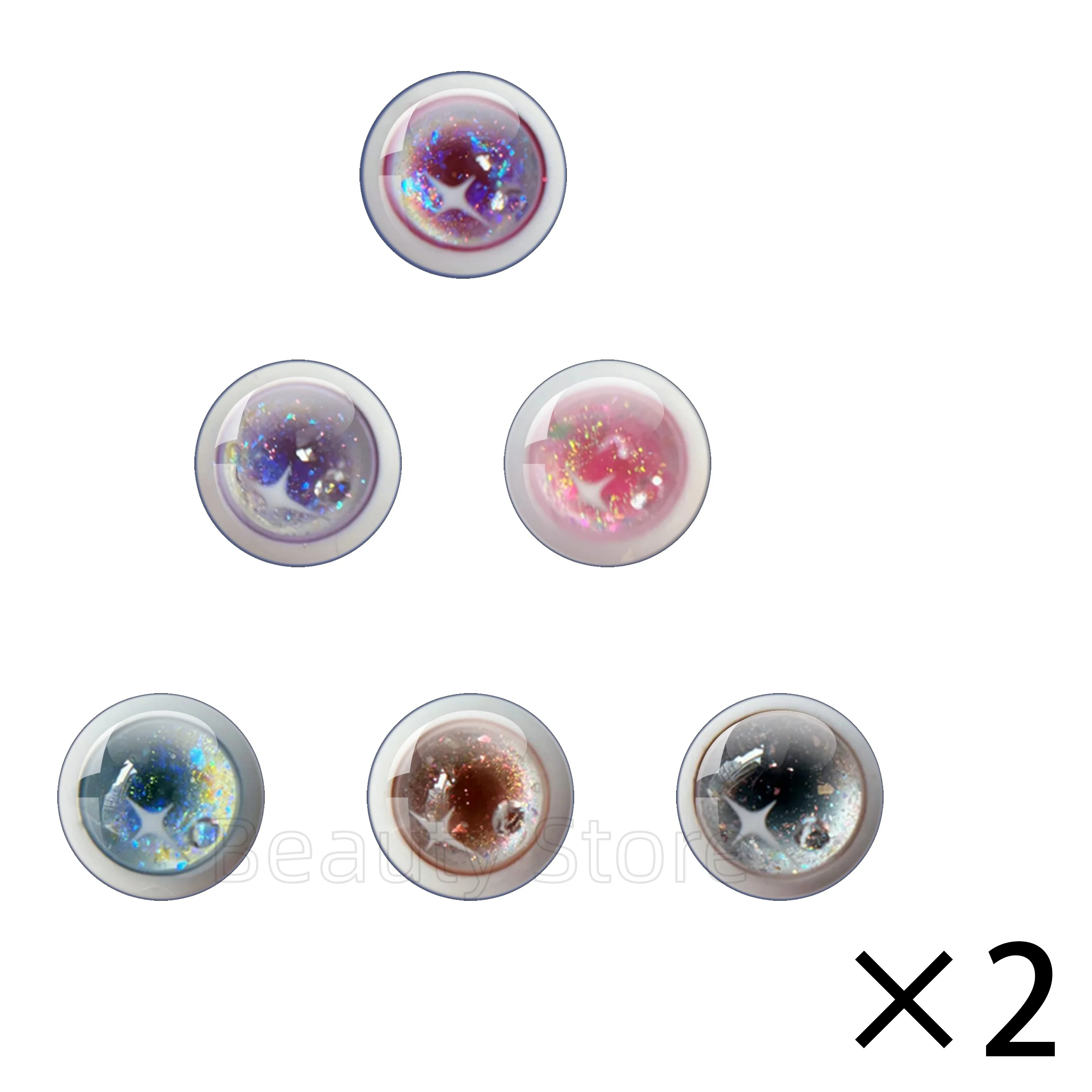 10MM-40MM Handmade 12Pcs Glass Round Doll Eye Chips Part16 Cabochon Eye Pupil Girl Toy Drop Glue DIY Blyth BJD DollAccessoryGift