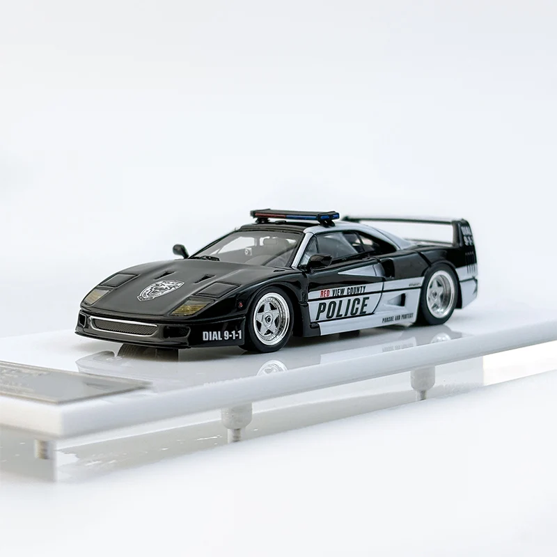 مقياس 1:64 F40 RCPD محاكاة الراتنج نموذج سيارة عرض ثابت تحصيل لعبة هدية تذكارية الديكور
