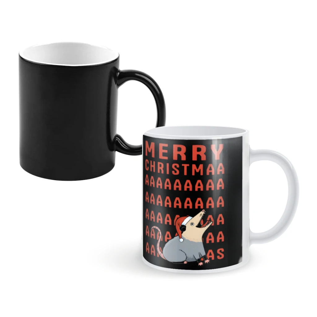 

Opossum ChristmasCoffee Mugs And Mug Creative Color Change Tea Cup Ceramic Milk Cups Novelty Gifts