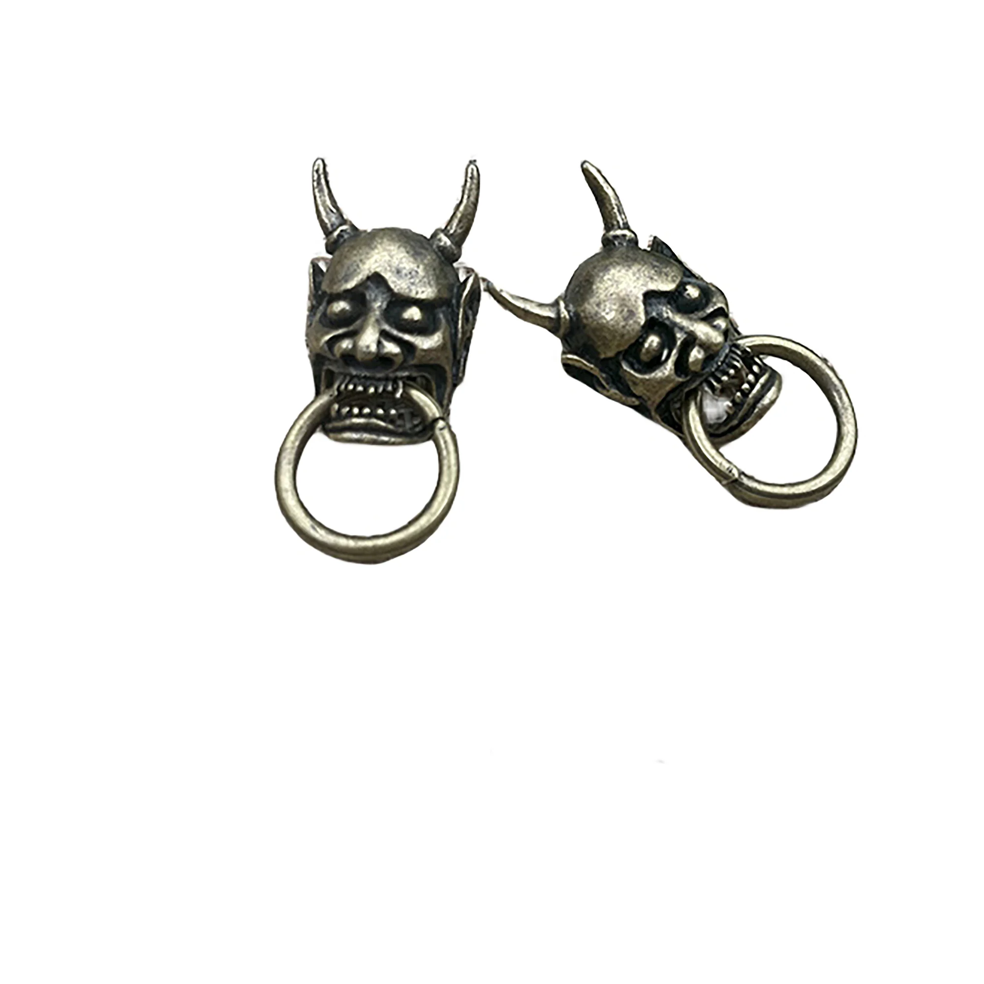 6pcs Bronze plt alloy demon skull head Devil Japanese Jucky mask Hannya screw back Concho rivet with ring  decor zipper wallet