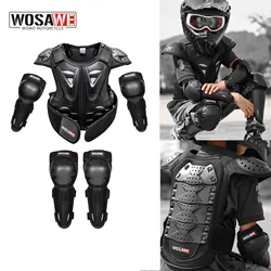 WOSAWE-Équipement de protection de moto pour enfants, armure de soins de course, combinaison de protection pour enfants, genou et coude de sport