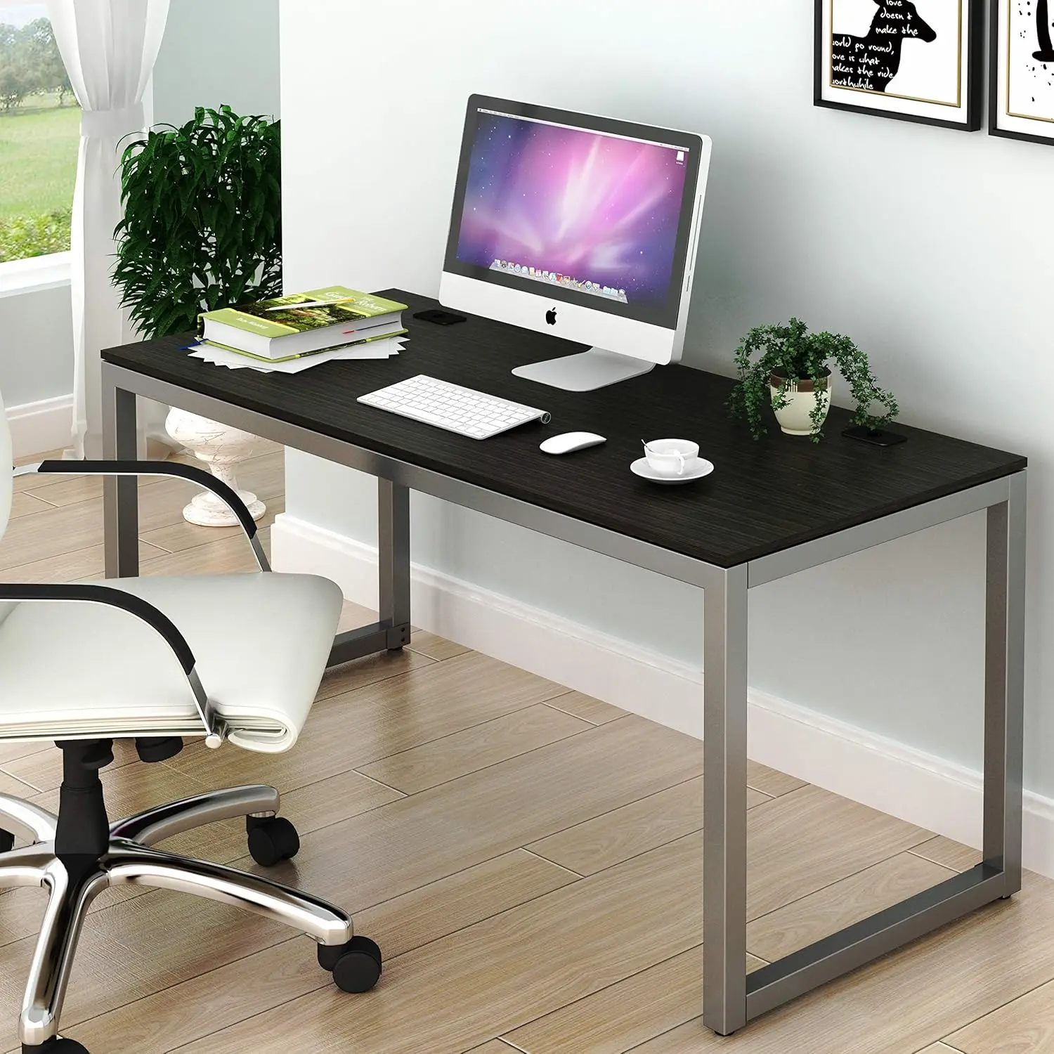 

Umail Furniture Home Office 55-Inch Large Computer Desk, Espresso