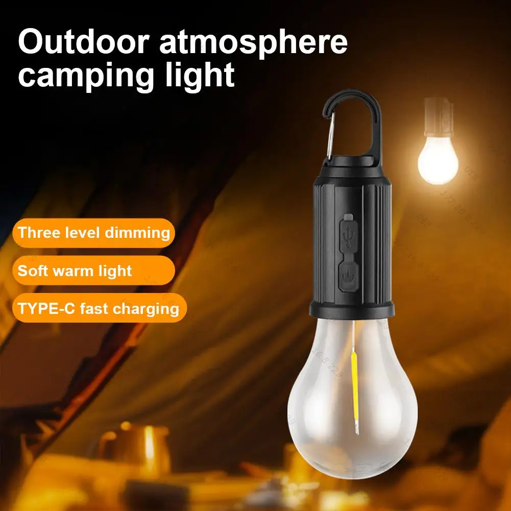 Solar Powered LED Camping Lamp with Hook LED Lighting Lantern USB Charging Outdoor Tent Light Waterproof for Outdoor BBQ Camping