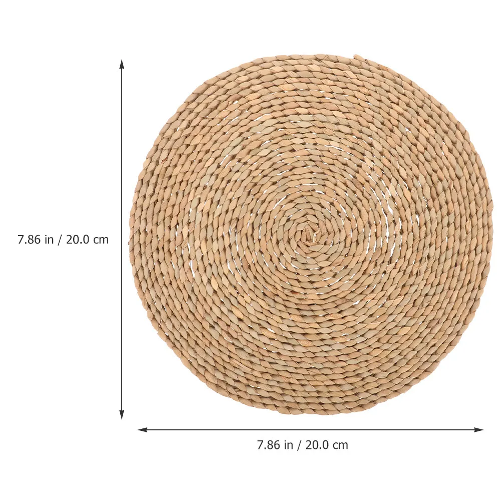 Natural Cattail Woven Round Sitting Cushion for Meditation Yoga Floor Seating Bedroom Living Room Traditional Handmade Floor Mat