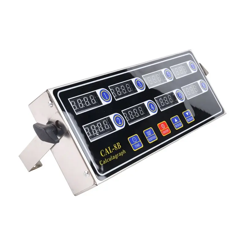 [Annual Offer] Commercial 8 Channels Digital Kitchen Timer, Stainless Steel Calculagraph Timer With Alarm , Clock Reminder,EU Pl