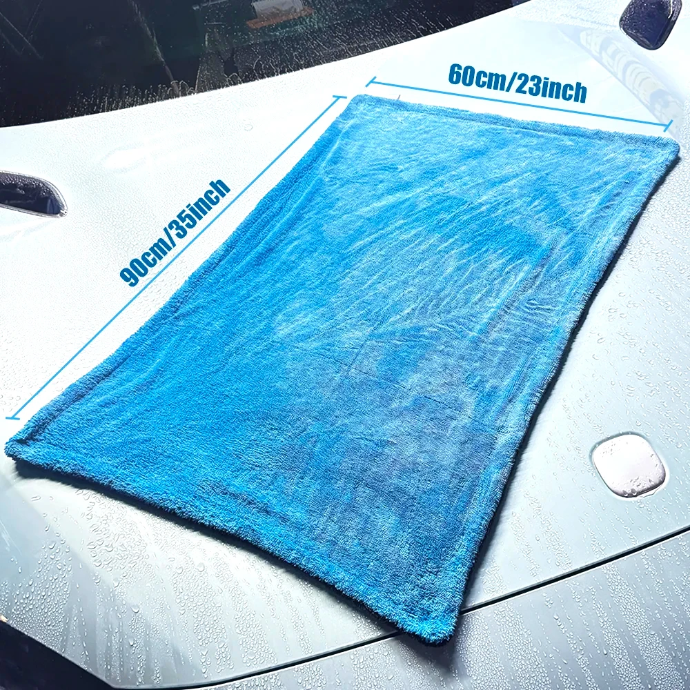 Mikrofaser Auto-Waschlappen Großes Schnelltrocknendes Autotuch Super Saugfähiges Autofenster-Reinigungstuch Verdicktes Auto-Detailing-Tuch – Detail 6