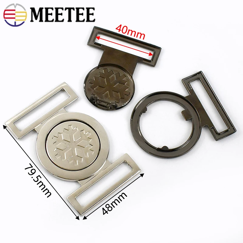 1-5Pcs 40mm Meetee Metal Belt Buckle Women Coat Down Jacket Decorative Clasp Waistband Clothes Snap Hook Hardware Accessories