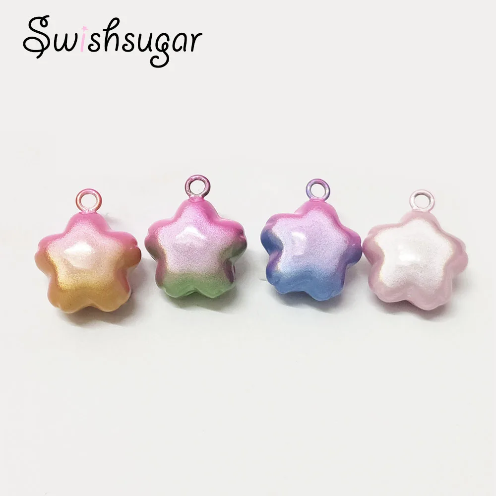 

COLORFUL SHINING Sakura Jingle Bells Good Luck Close Bell Charms Necklace Pendant Accessories Jewelry Craft Findings