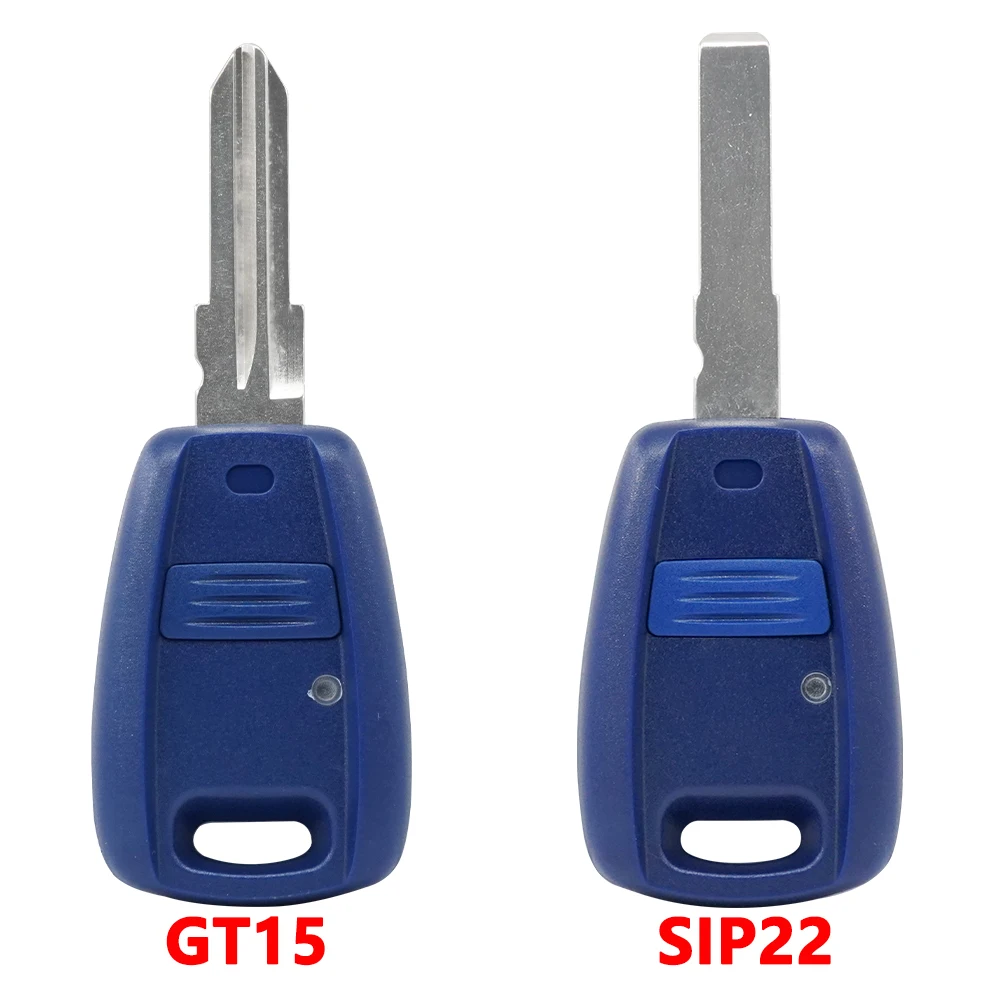 XNRKEY Remote Key for Fiat Punto Doblo Bravo Blue/Black ID48 Chip 433Mhz Fob 1 Button SIP22/GT15R Blade